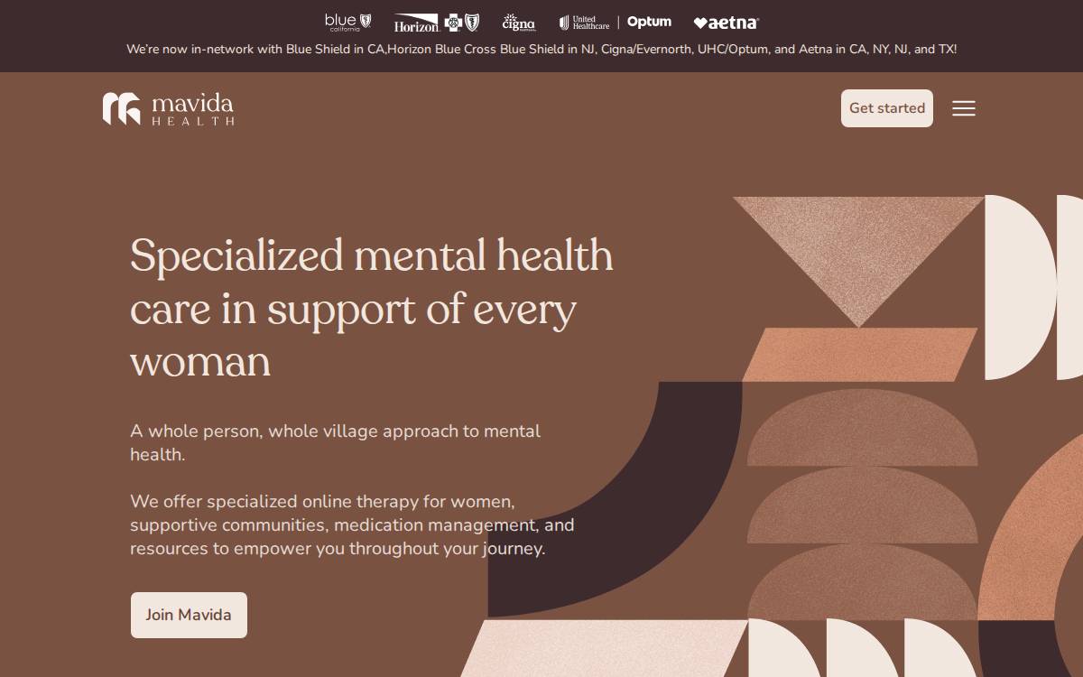 Mavida Health website preview