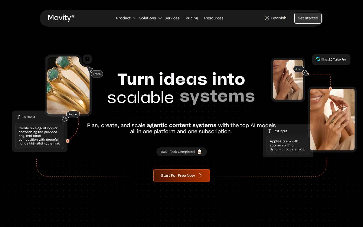 Mavity website preview