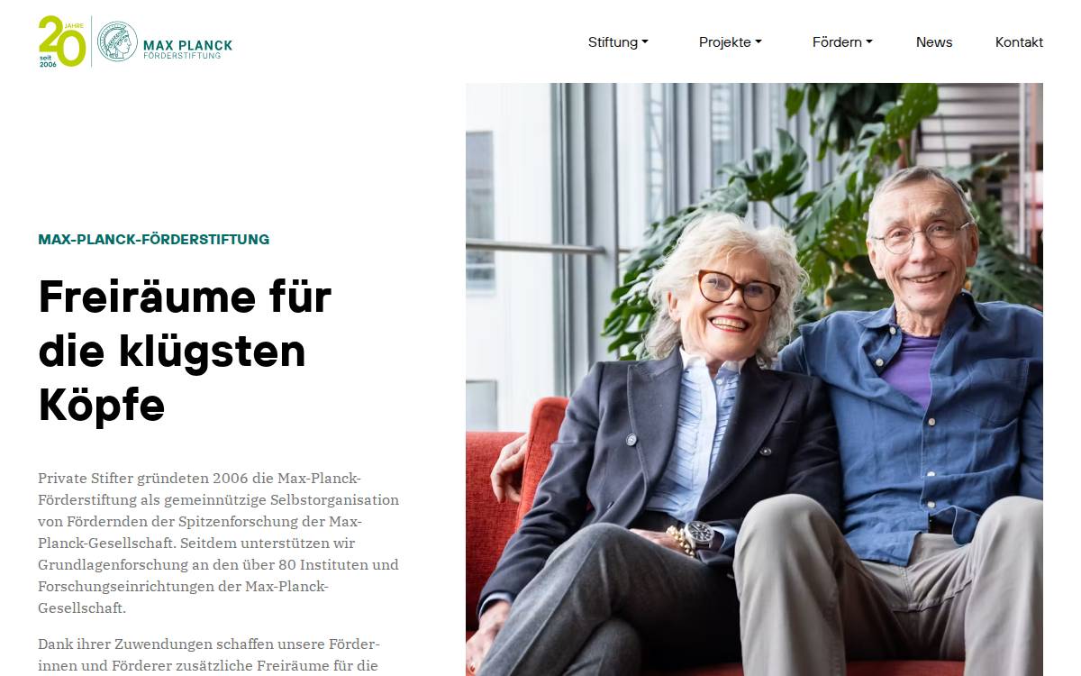 Max Planck Foundation website preview