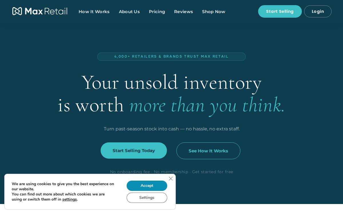 Max Retail website preview