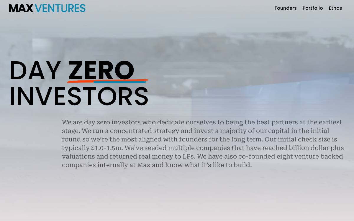 Max Ventures website preview