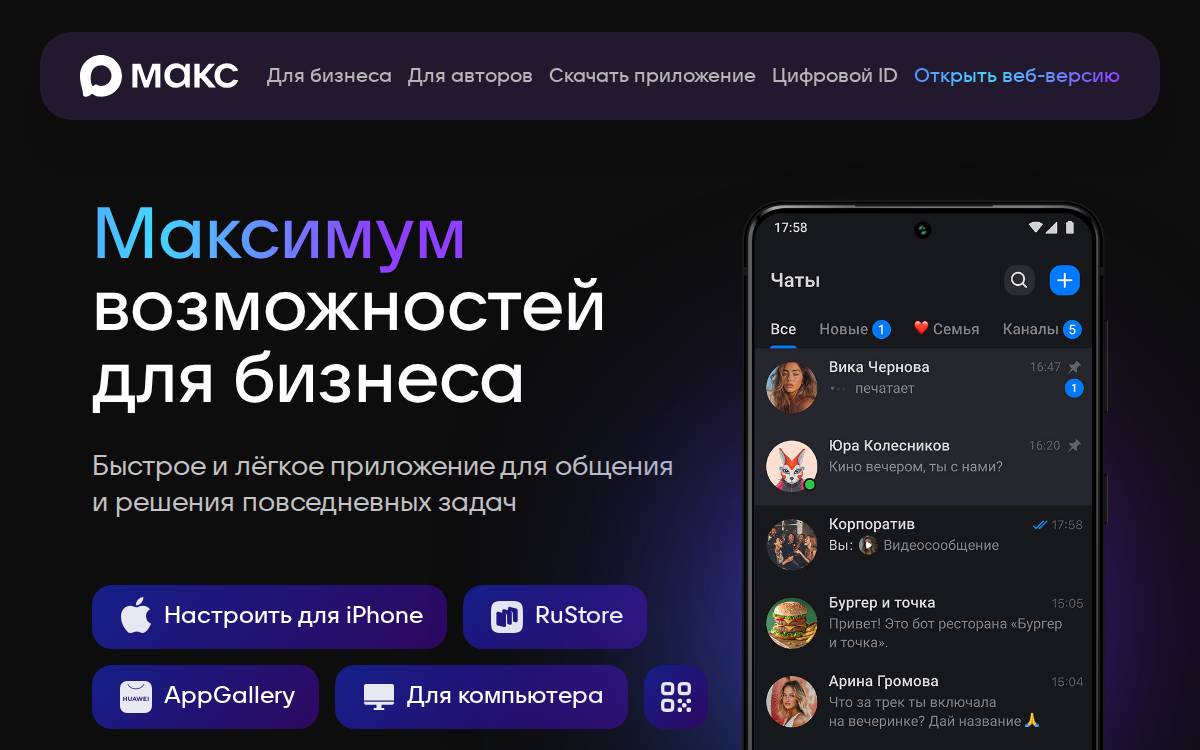 Max website preview