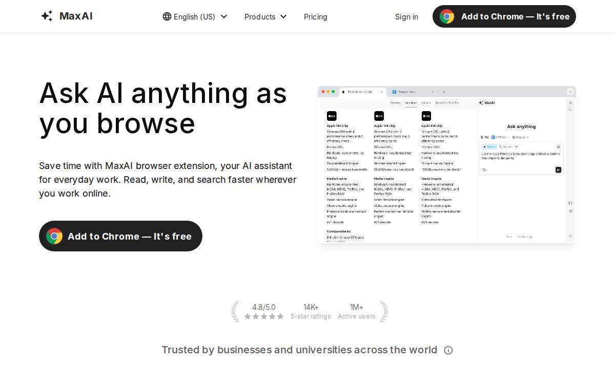Maxai website preview