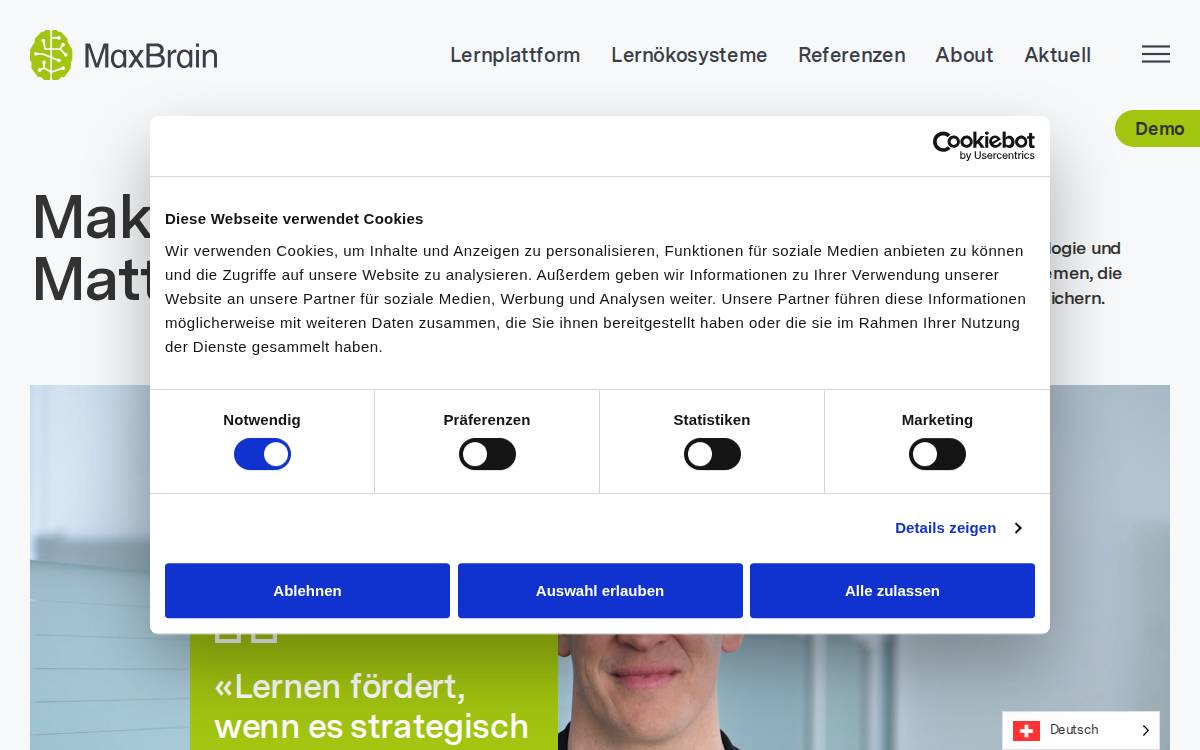 Maxbrain website preview