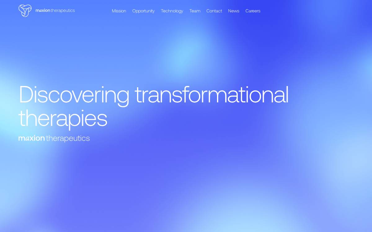 Maxion Therapeutics Website website preview