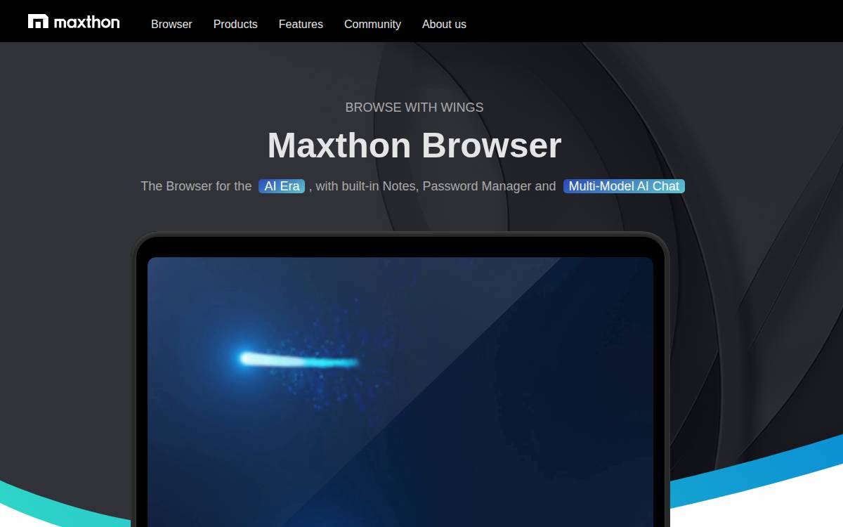Maxthon website preview