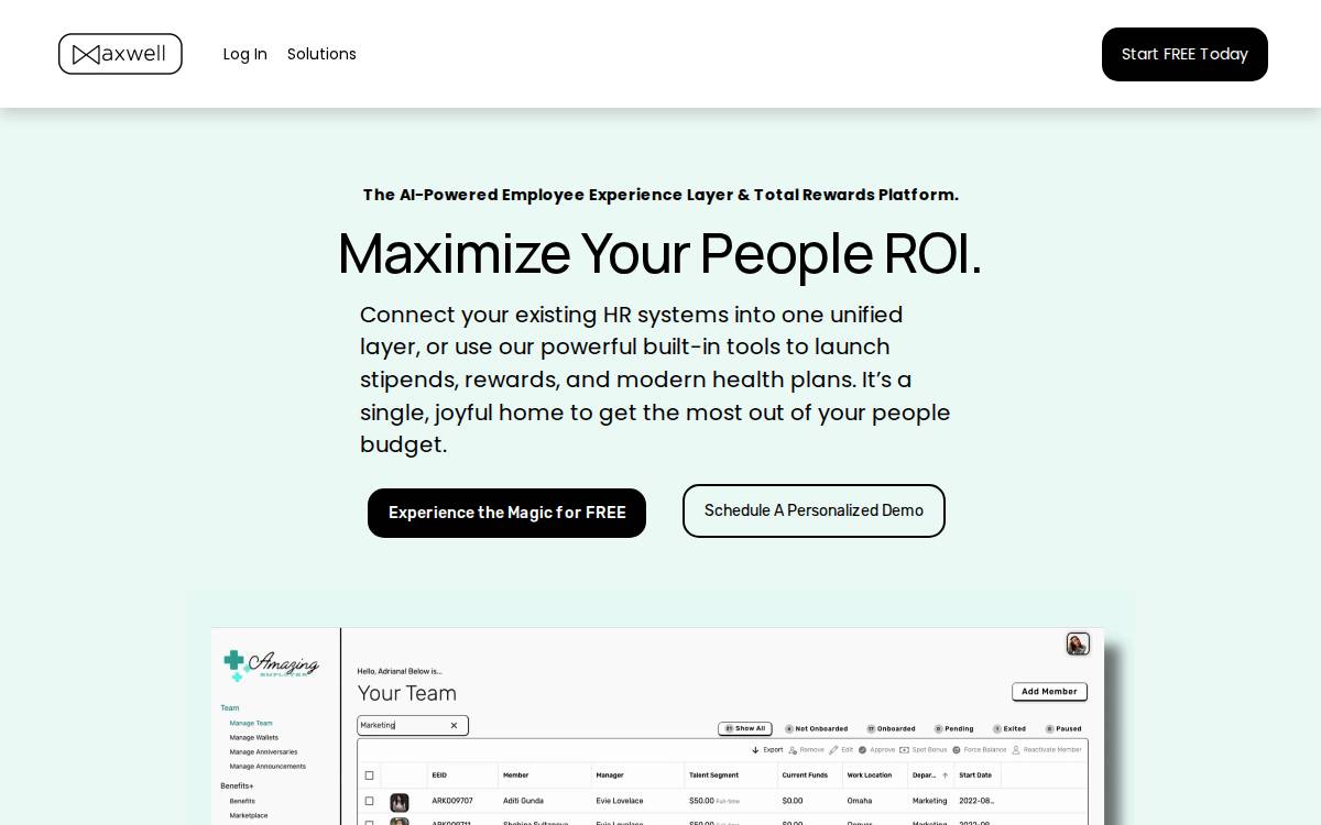 Maxwell website preview