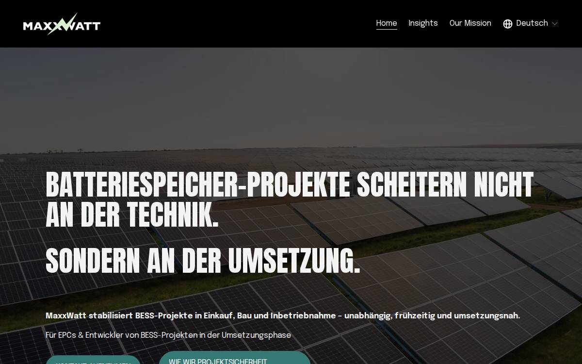 Maxxwatt website preview
