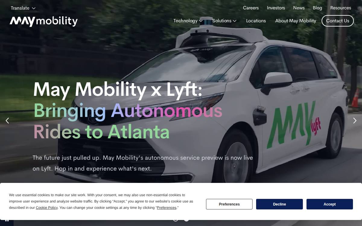 May Mobility website preview