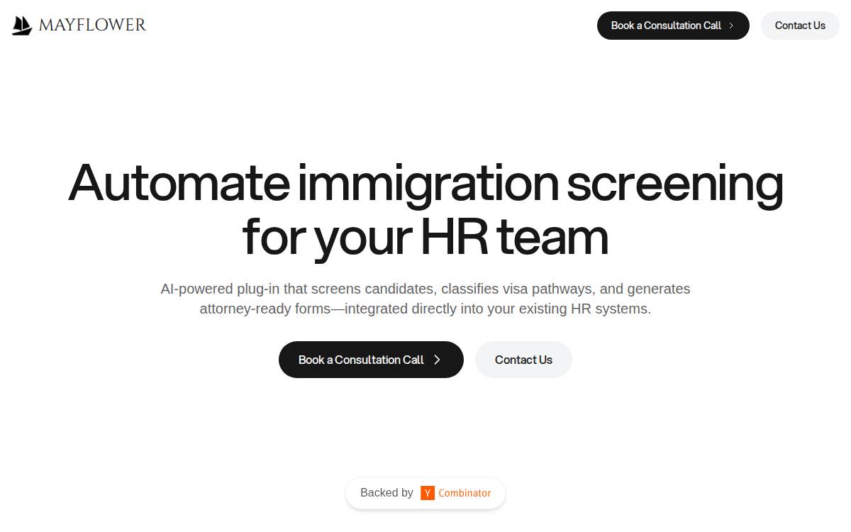 Mayflower website preview