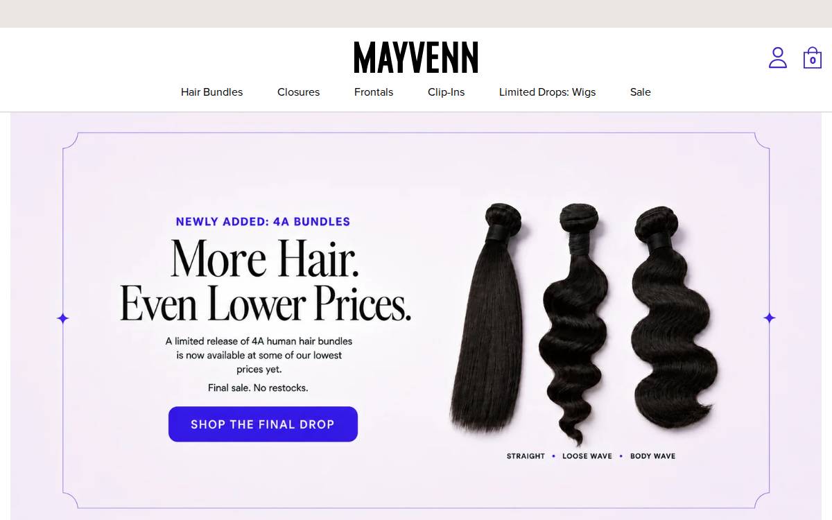 Mayvenn website preview