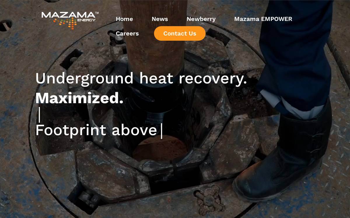Mazama Energy website preview