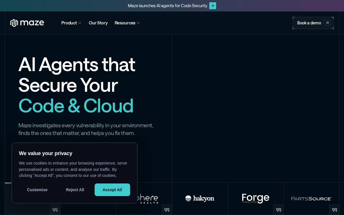 Maze website preview