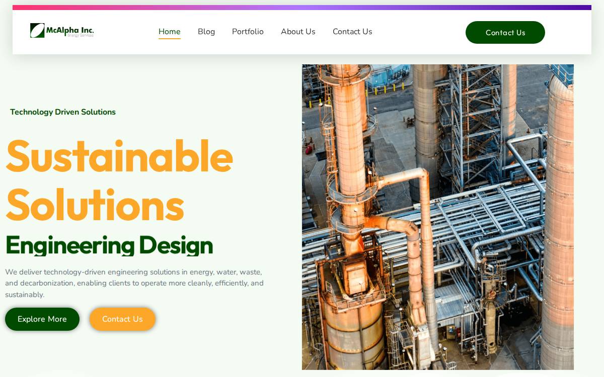 McAlpha website preview