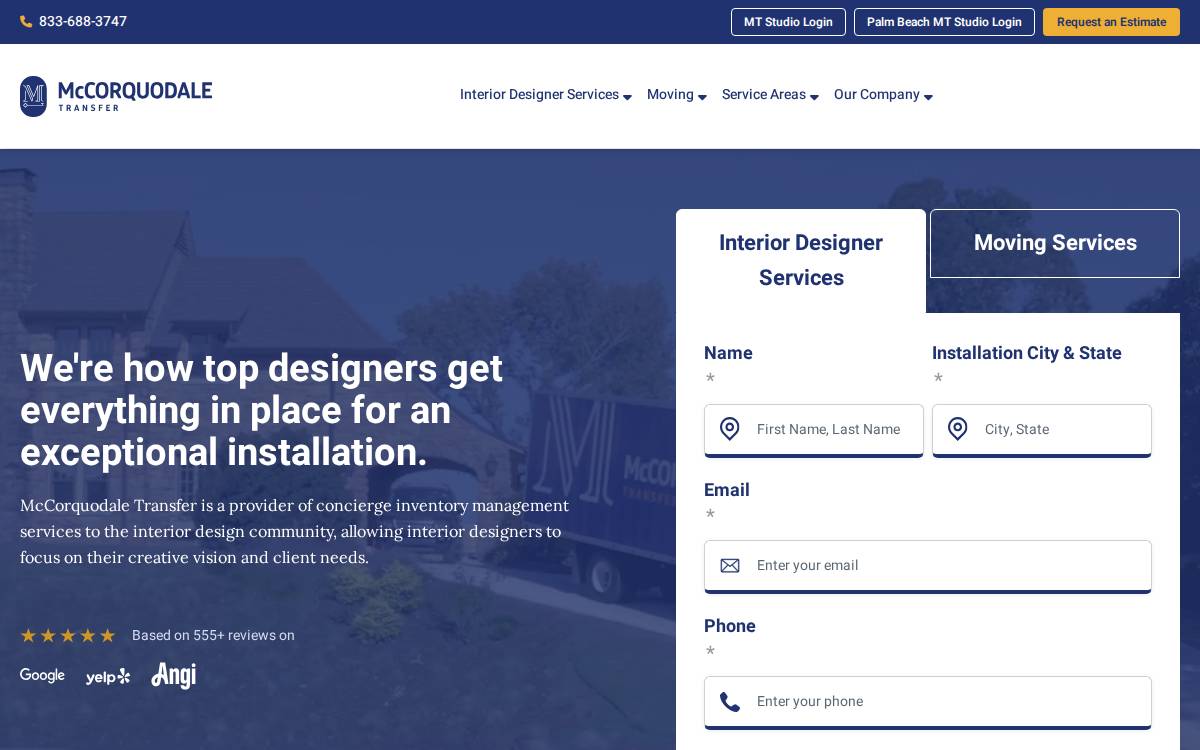 McCorquodale Transfer website preview