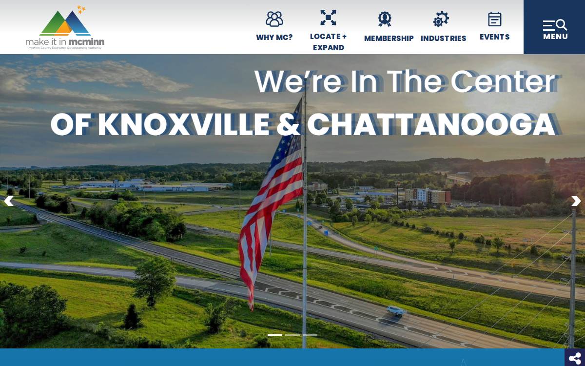 McMinn County Economic Development Authority website preview