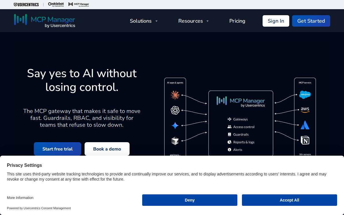 Mcpmanager website preview