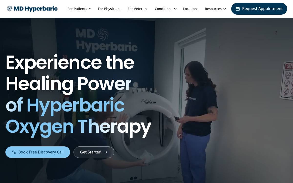 MD Hyperbaric website preview