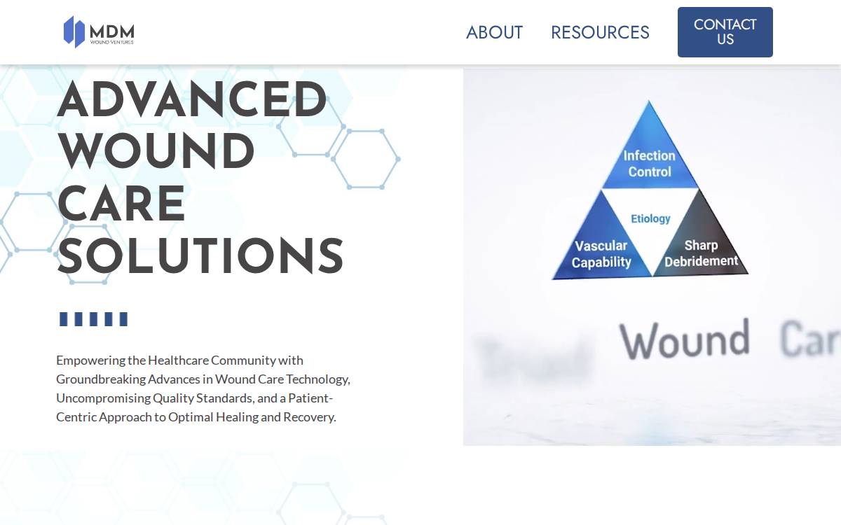 MDM Wound Ventures website preview