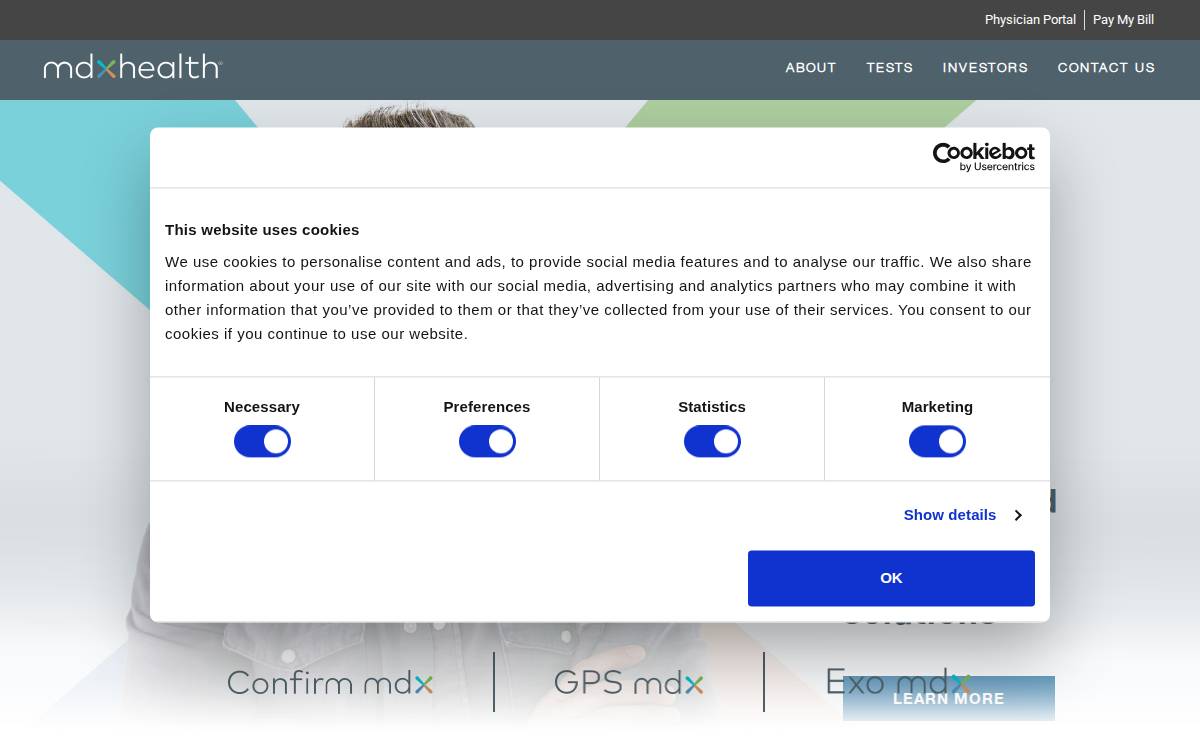 MDxHealth website preview