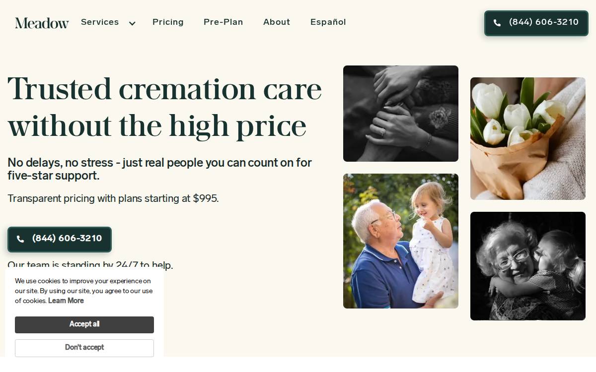 Meadowmemorials website preview