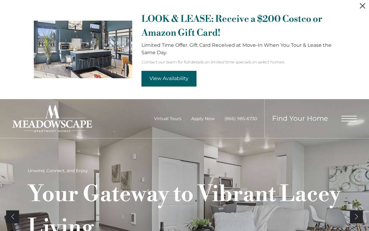 Meadowscapeapts website preview