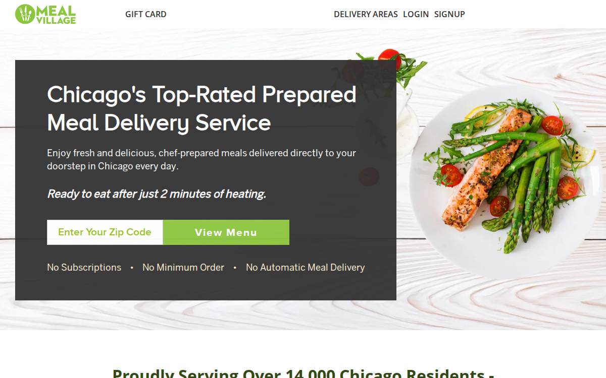 Meal Village website preview