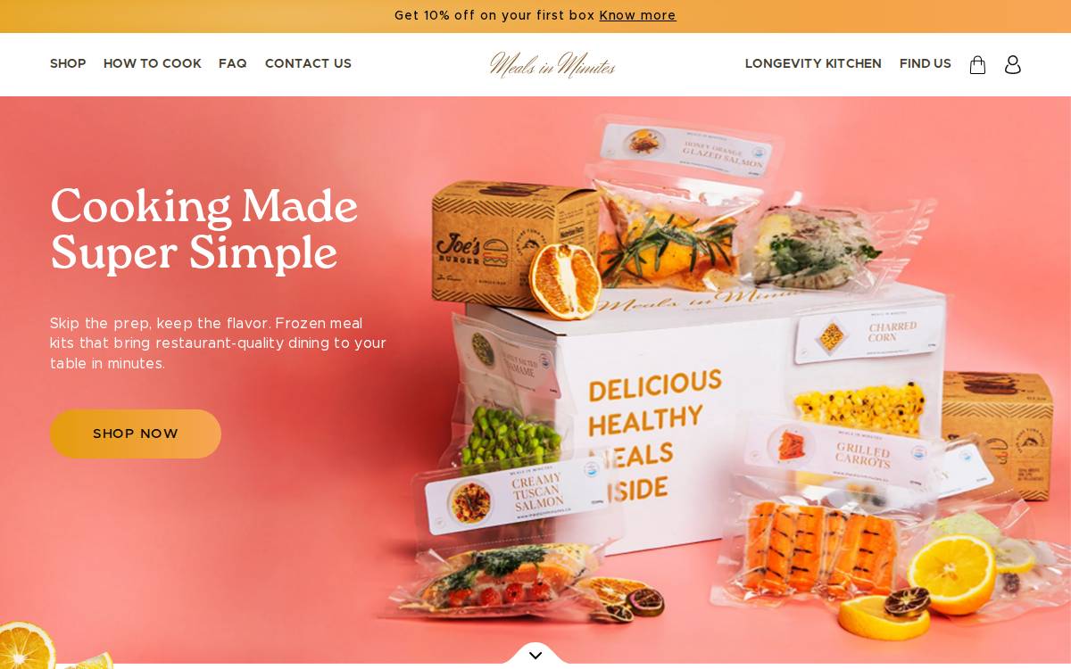 Meals In Minutes, MIM website preview