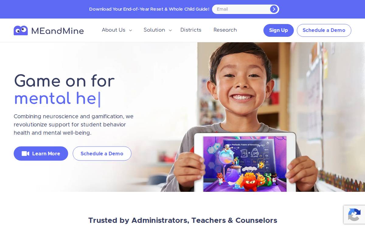 Meandmine website preview
