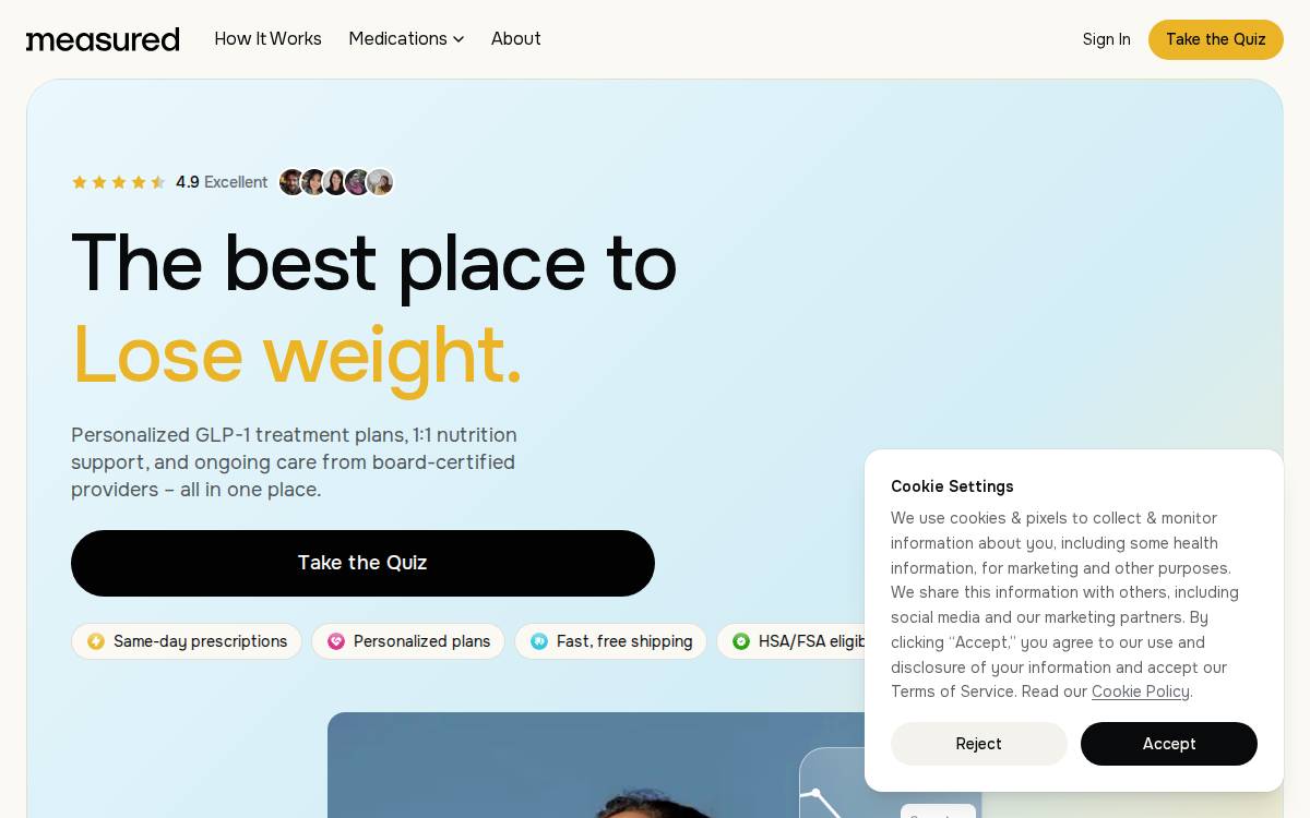 Measured website preview
