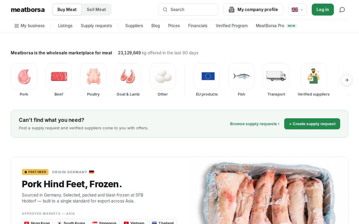 Meatborsa website preview