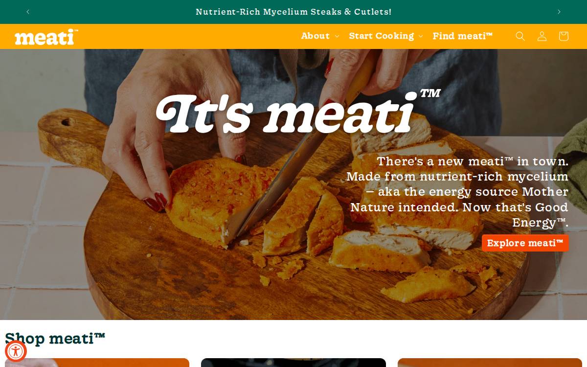 Meati Foods website preview