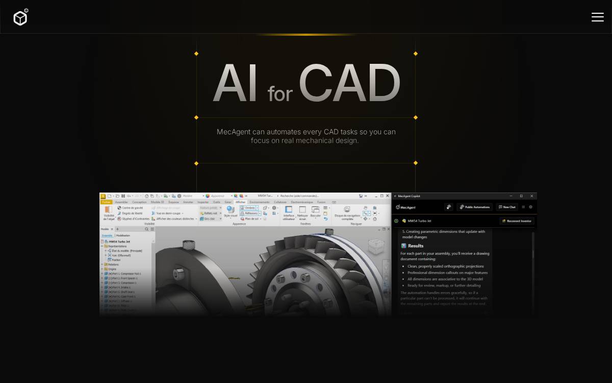 Mecagent website preview