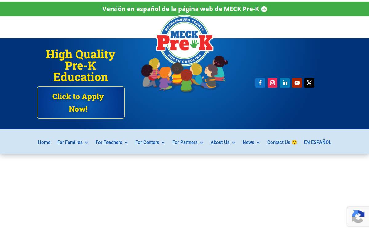 MECK Pre-K website preview