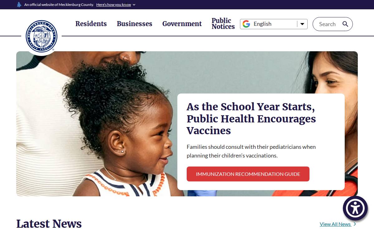 Mecklenburg County Community Support Services website preview