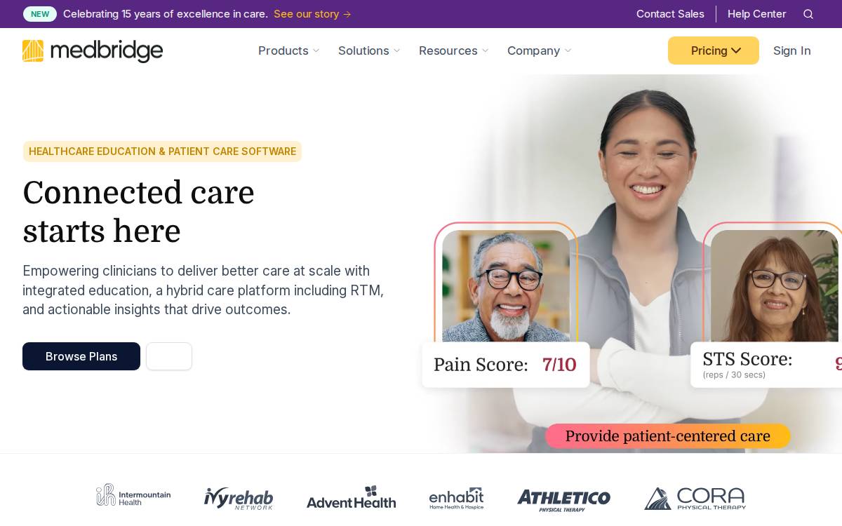 Medbridge website preview