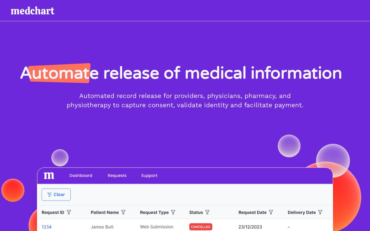MedChart website preview