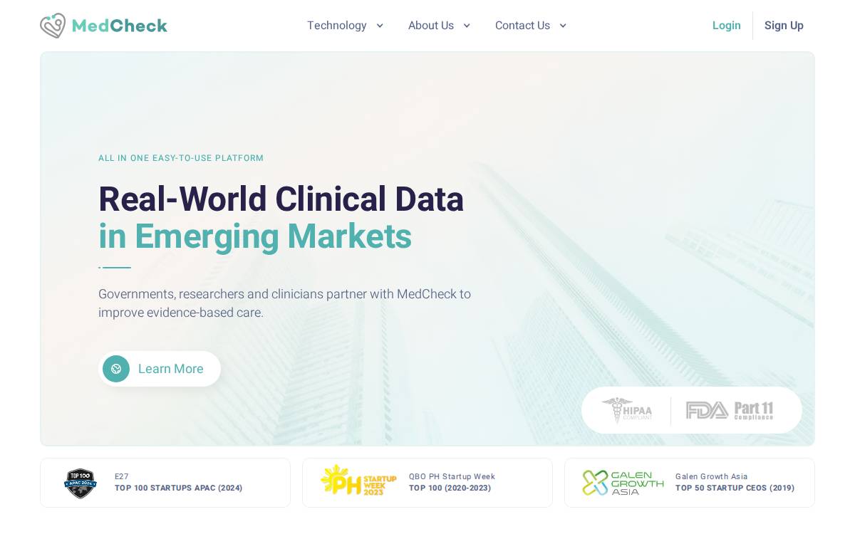 Medcheck website preview