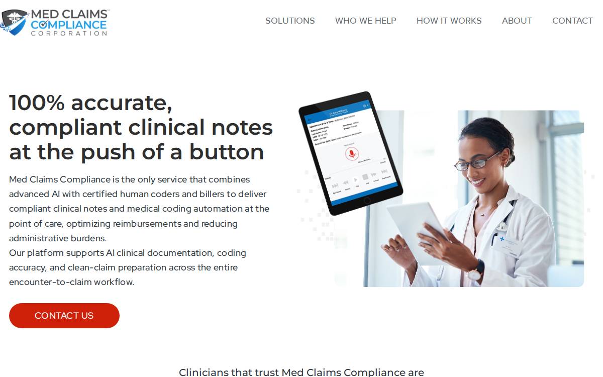Medclaimscompliance website preview