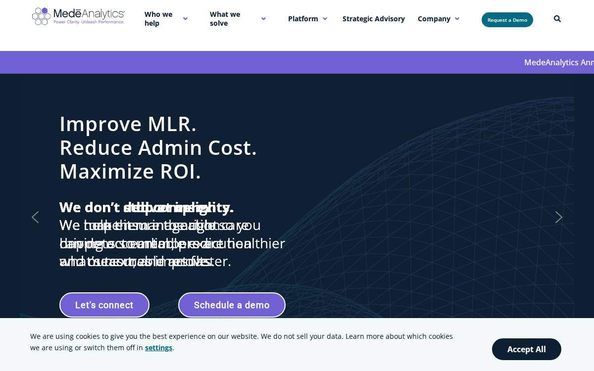 MedeAnalytics website preview