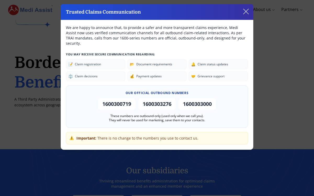 Medi Assist website preview