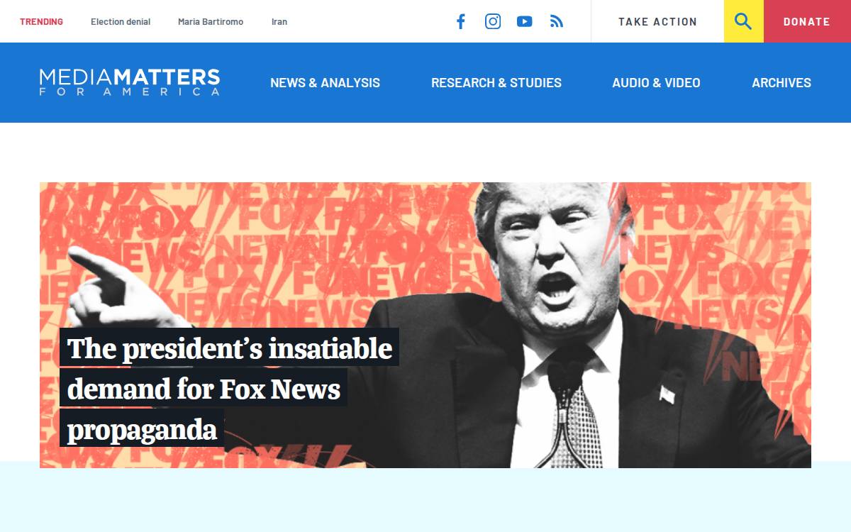 Media Matters for America website preview