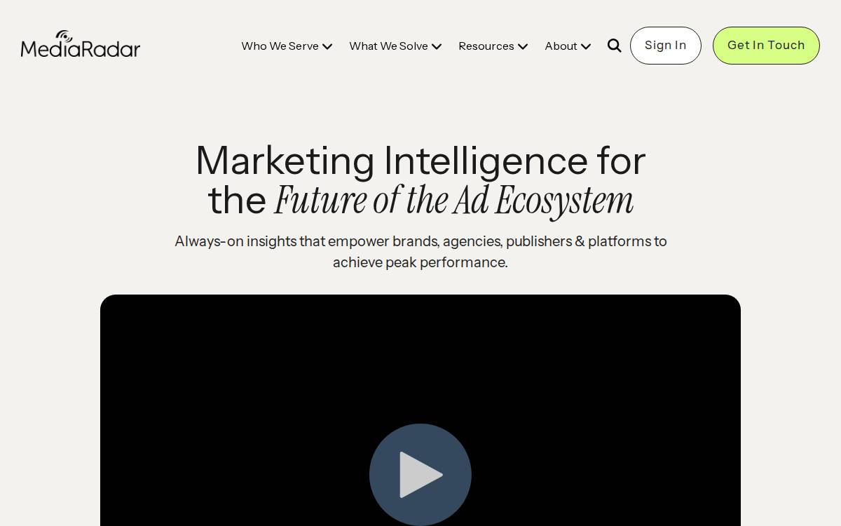 Media Radar website preview