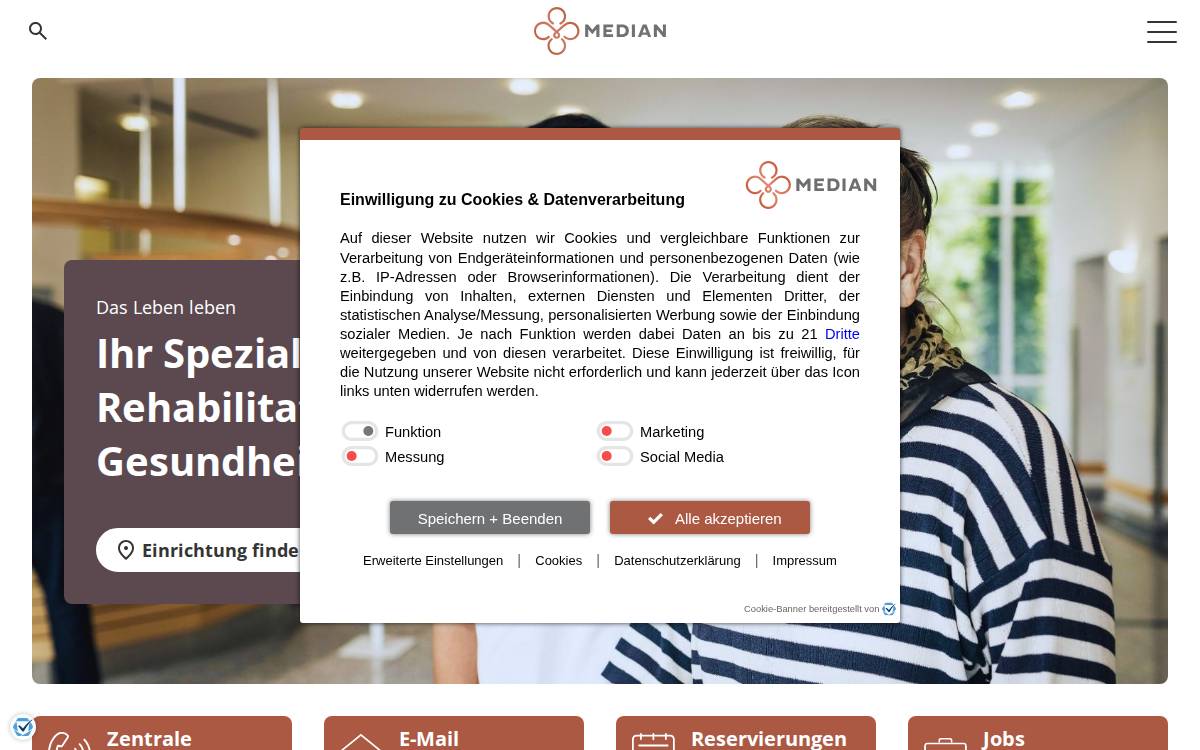 Median Kliniken website preview