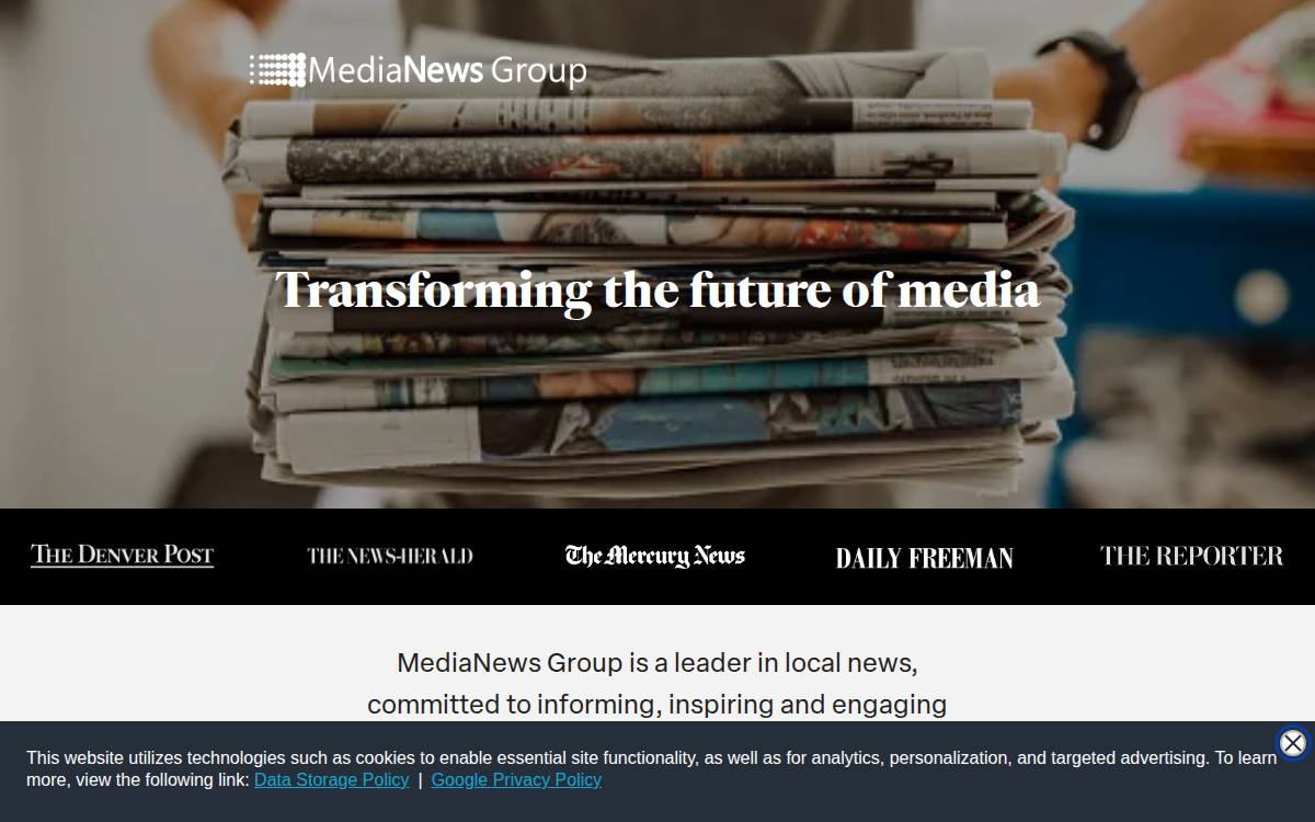 Medianews Group website preview
