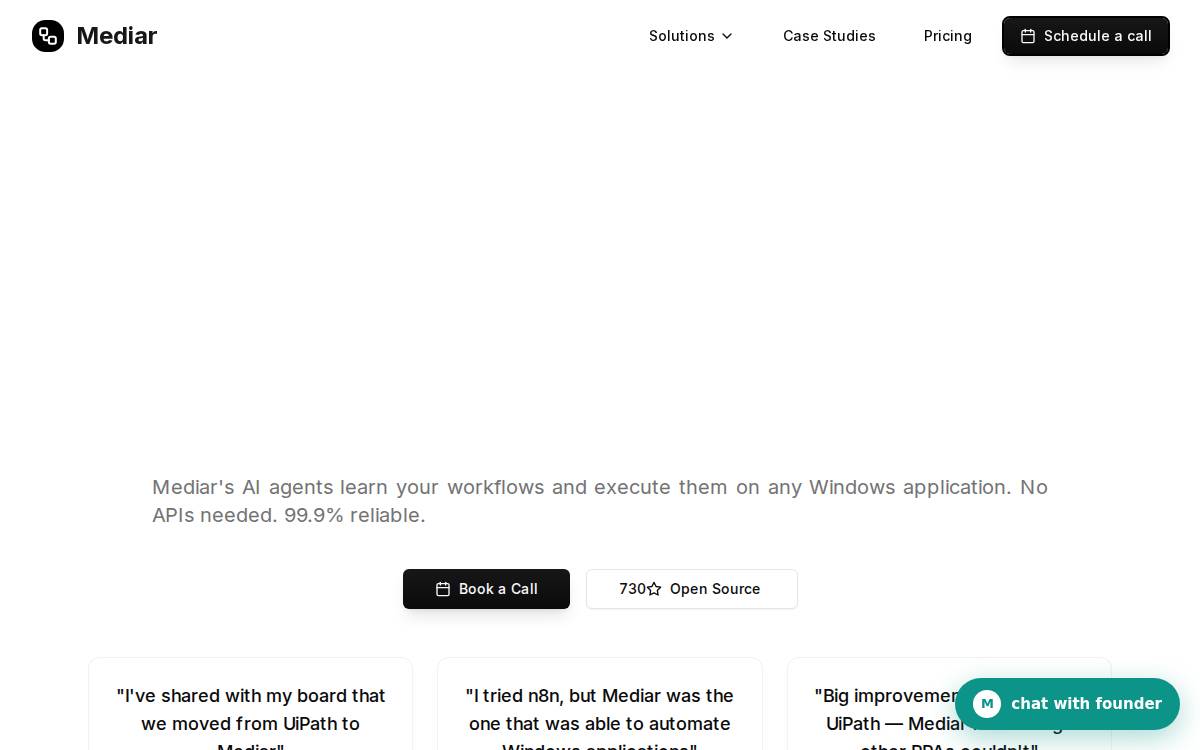 Mediar AI(Screenpipe) website preview