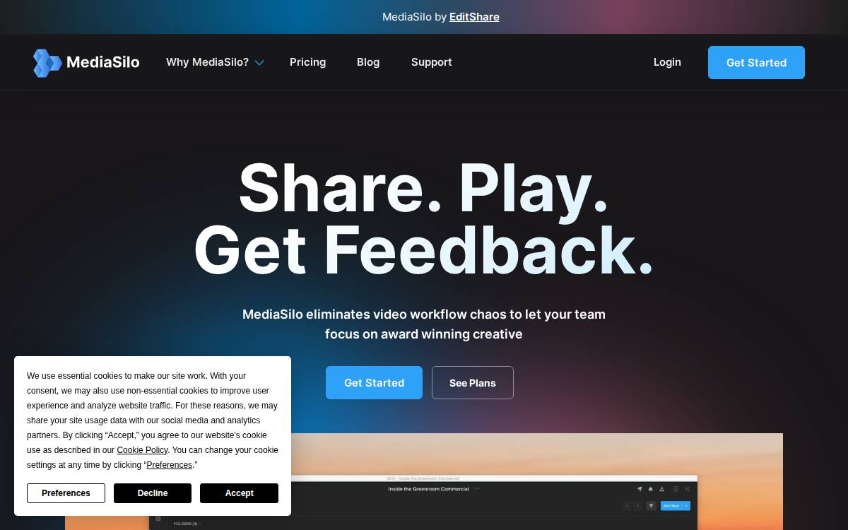 Mediasilo website preview