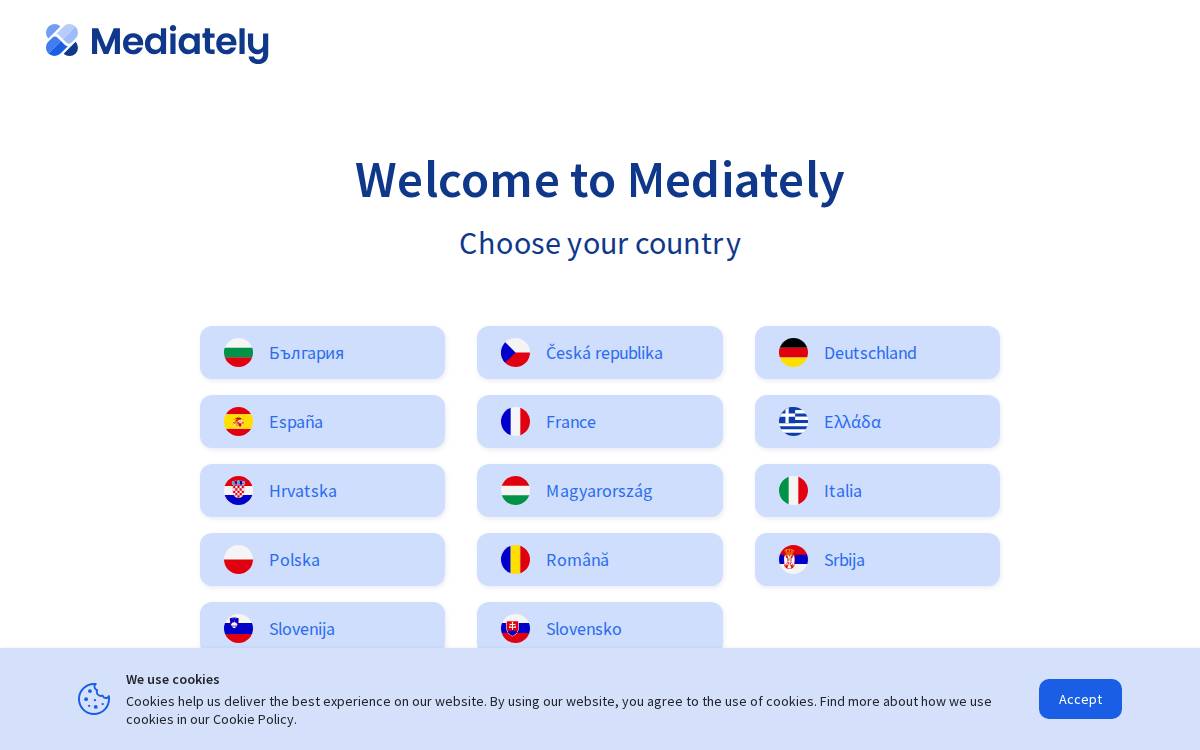 Mediately website preview