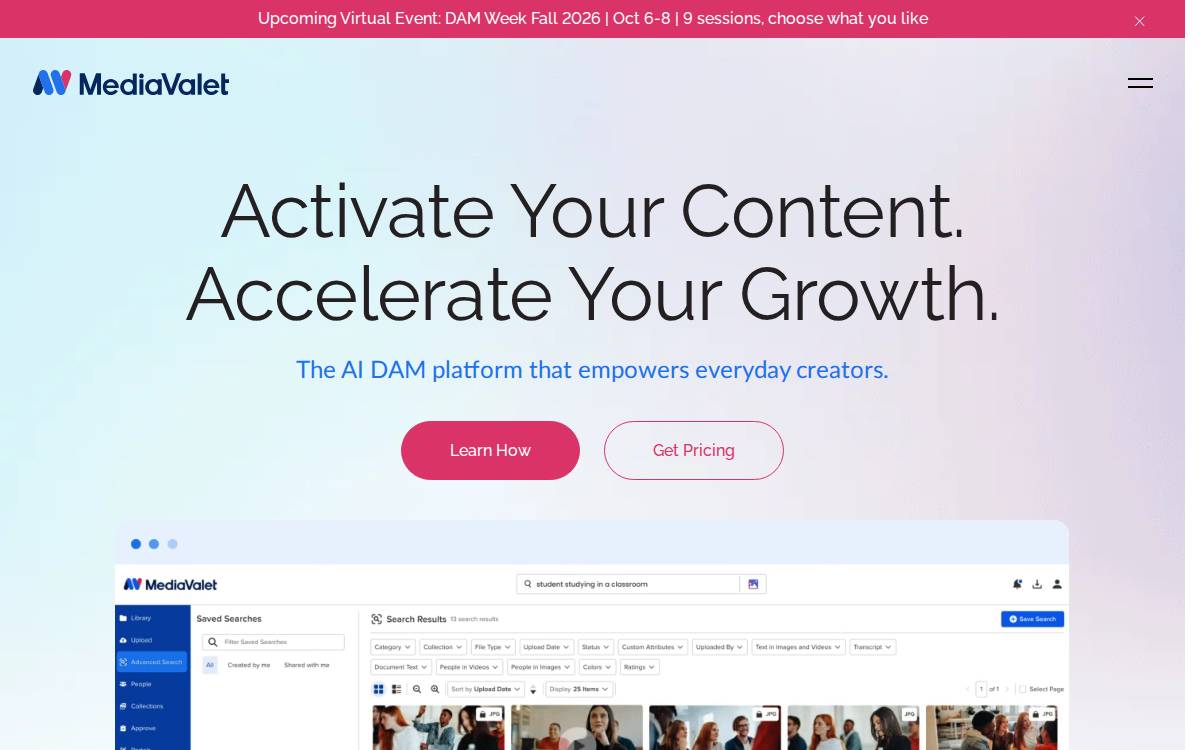 Mediavalet website preview