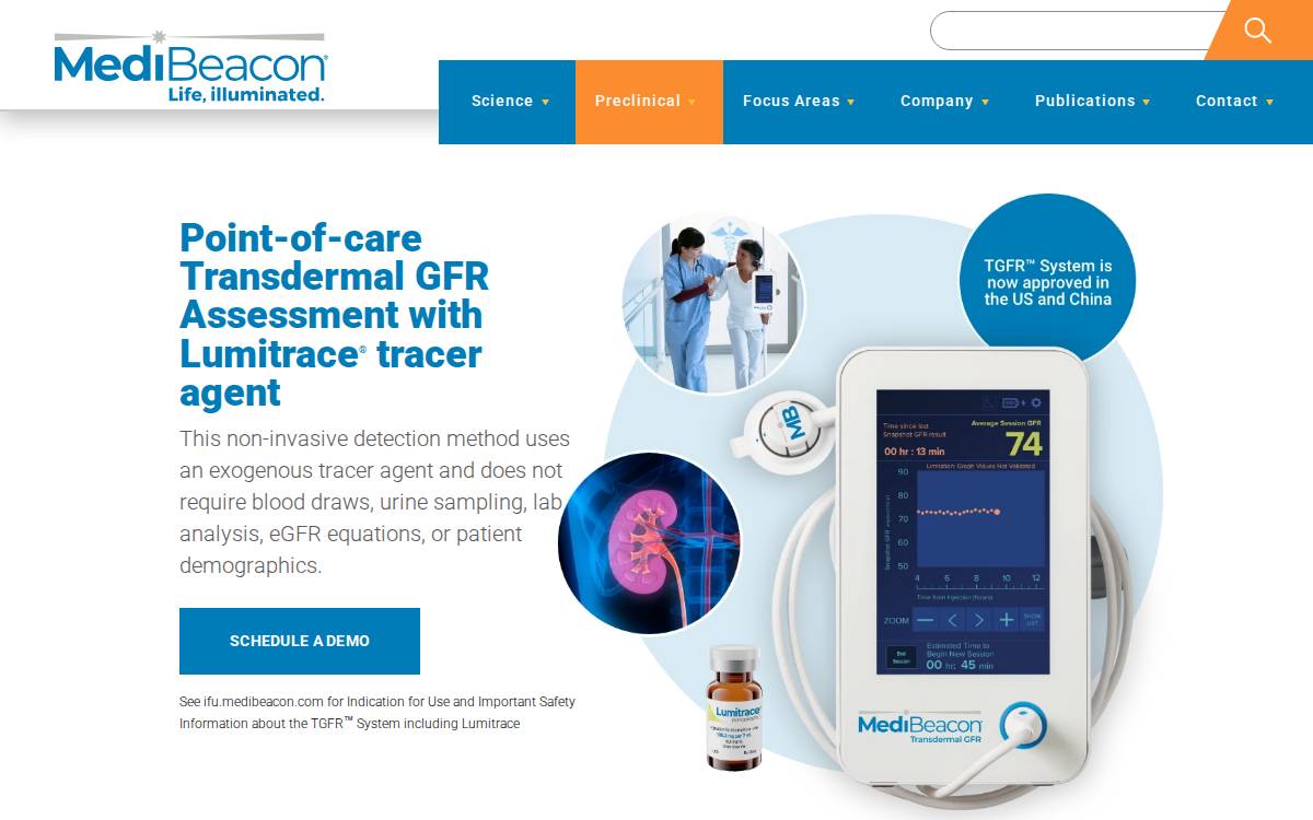 MediBeacon Inc. website preview
